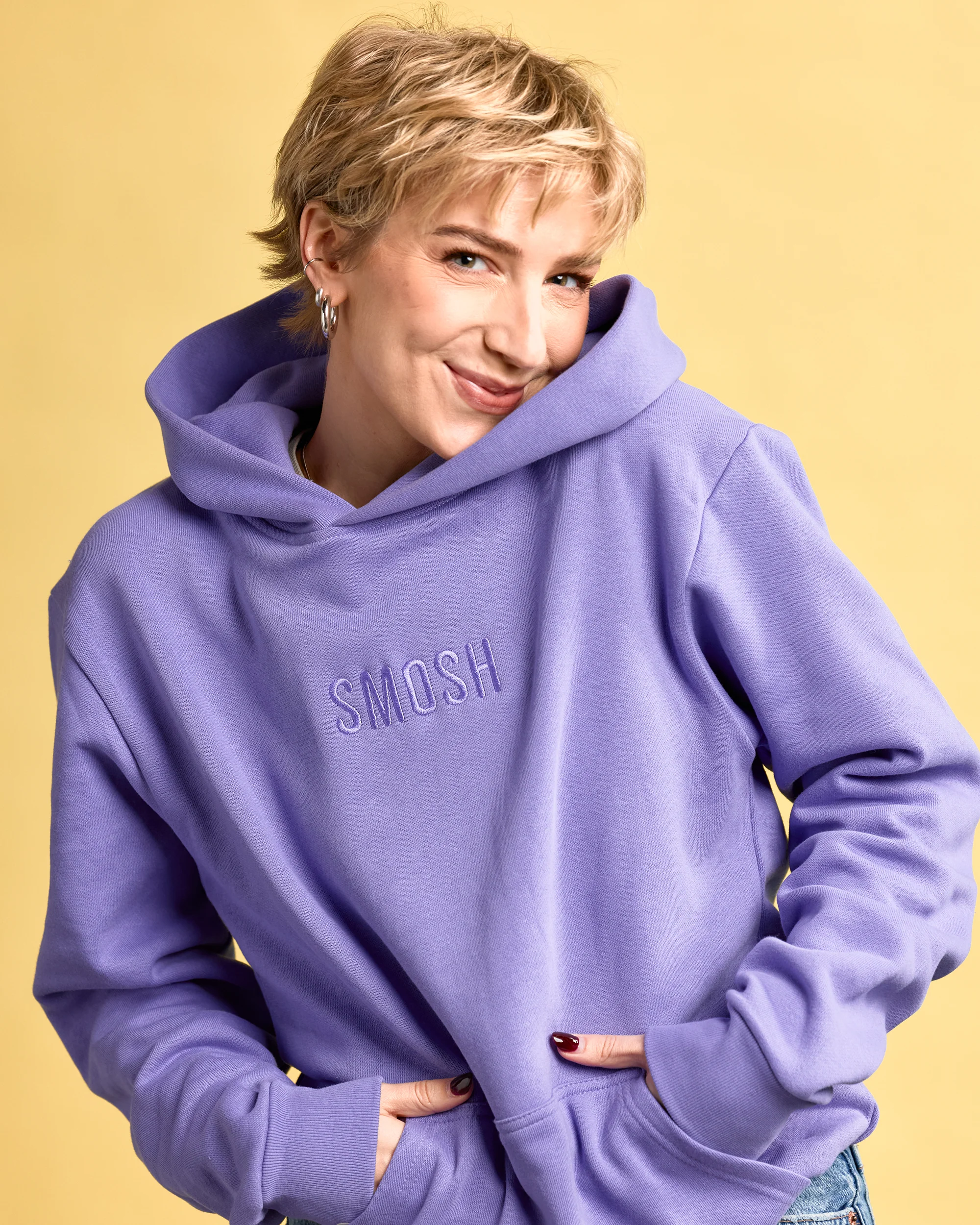 Essentials Embroidered Hoodie - Purple - Image 3